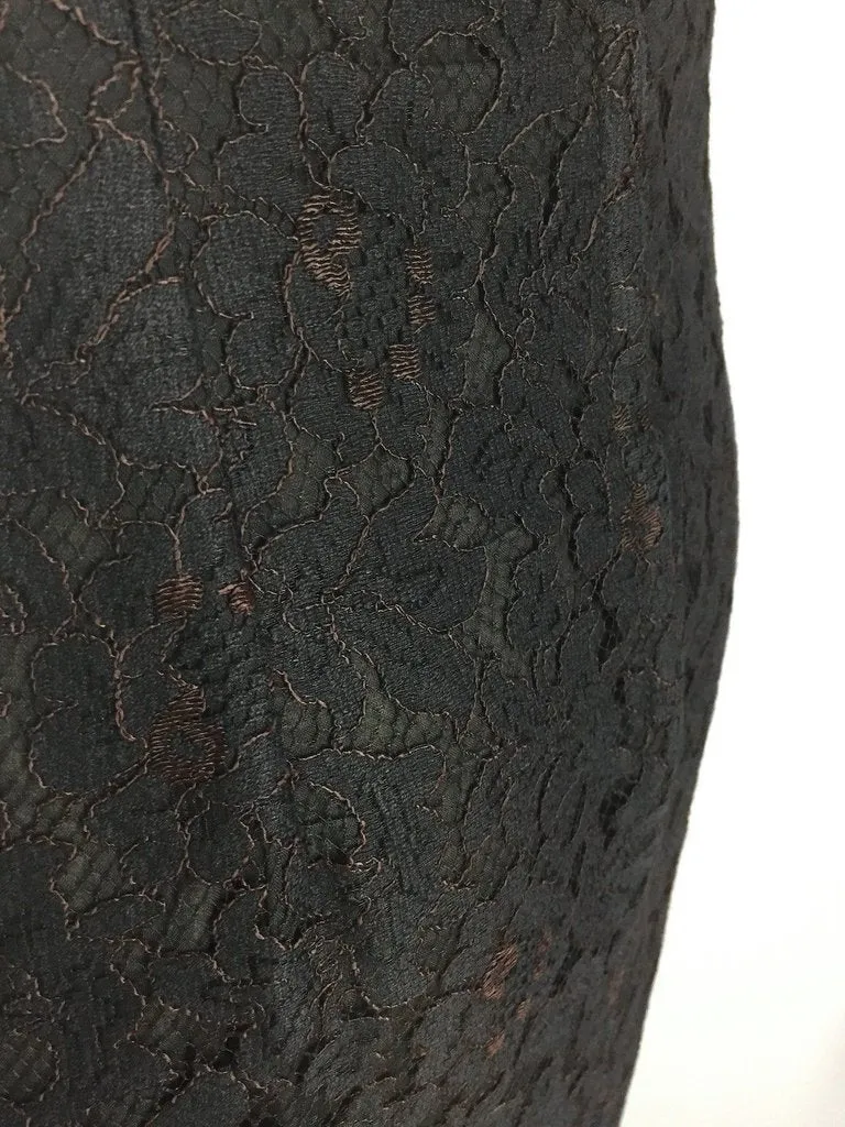 1950s Vintage Helen Whiting Black Lace Cocktail Dress