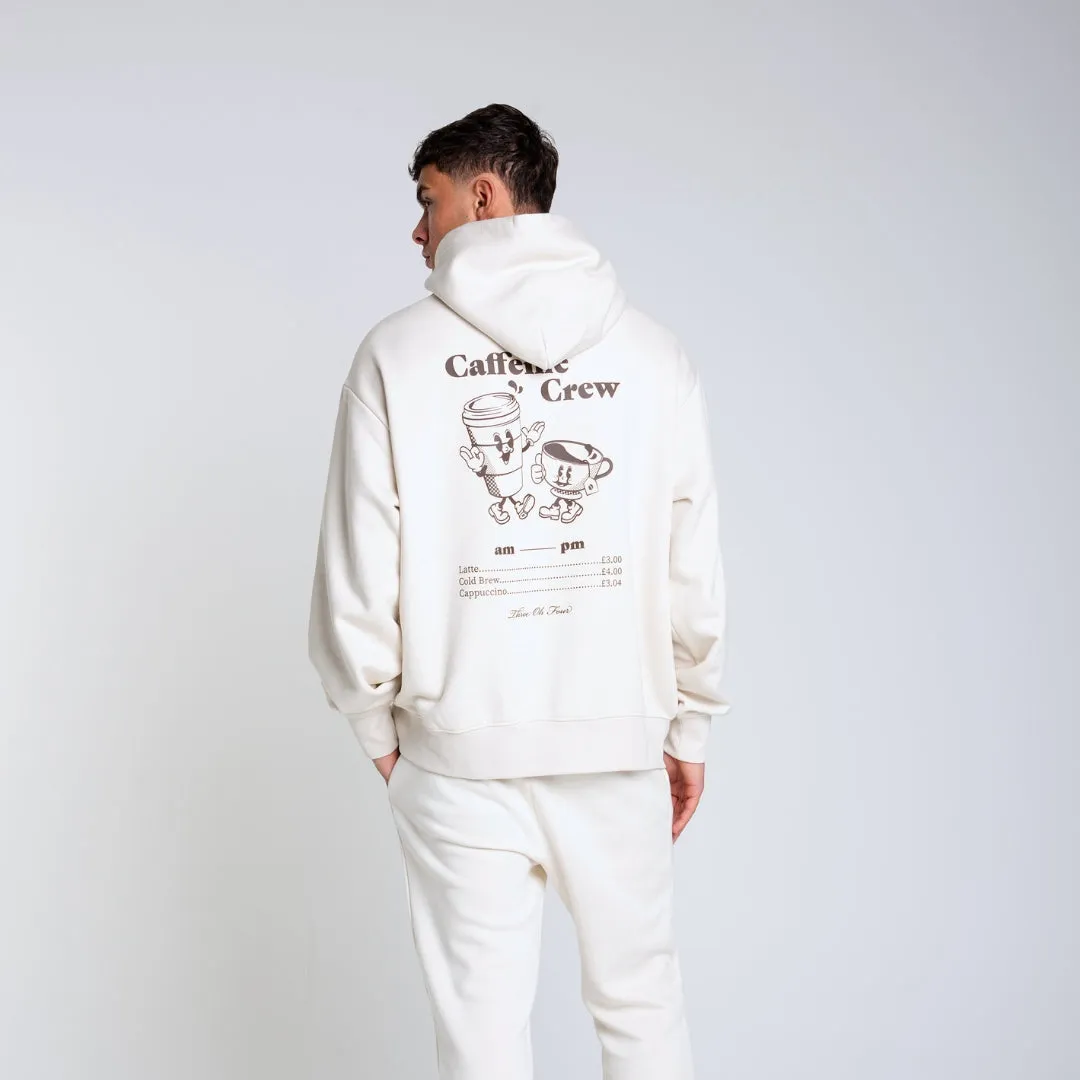304 Mens Caffeine Crew Hoodie Ecru