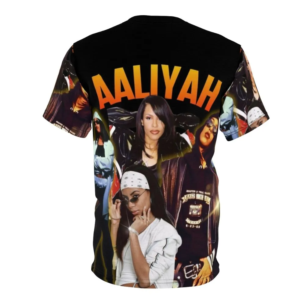90s Inspired Beige Graphic Tee - Vintage Aaliyah Fan Apparel