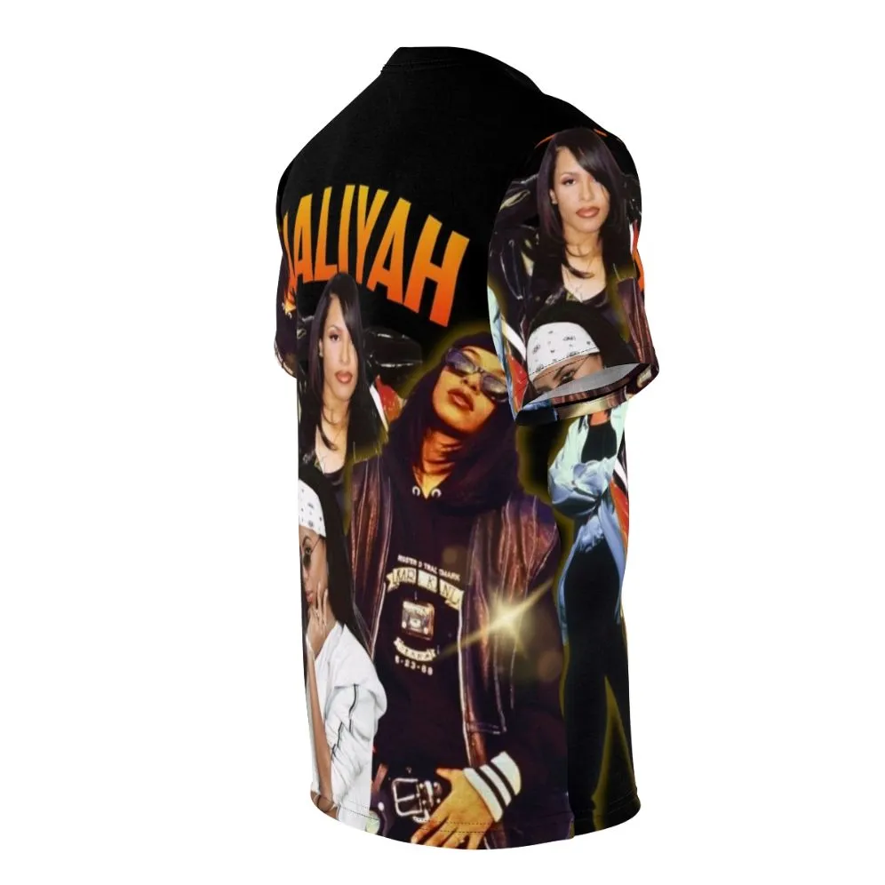 90s Inspired Beige Graphic Tee - Vintage Aaliyah Fan Apparel
