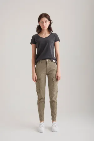 Angel - High Waist Slim Fit Cargo - Khaki