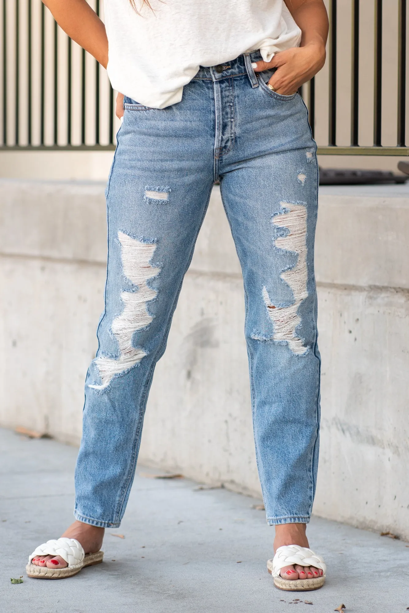 Bailey High Rise Slim Boyfriend Jeans