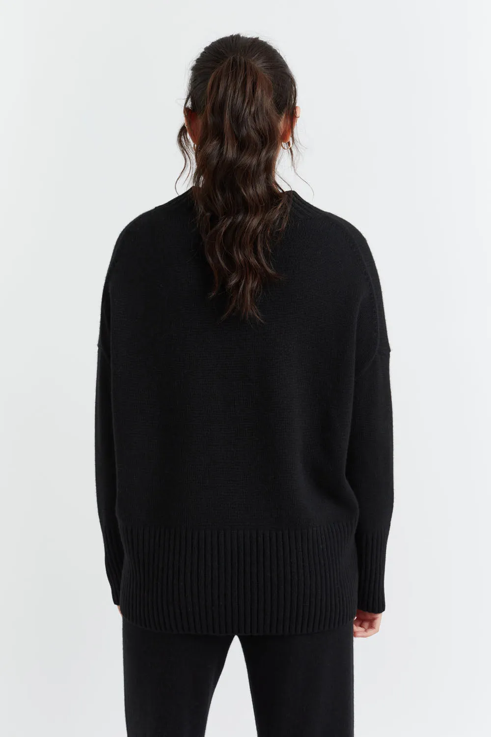 Black Cashmere Comfort Sweater