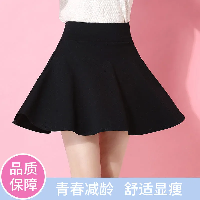 Black Skirt Women Pleated High Waist A-Line Tutu INS Popular Skirt