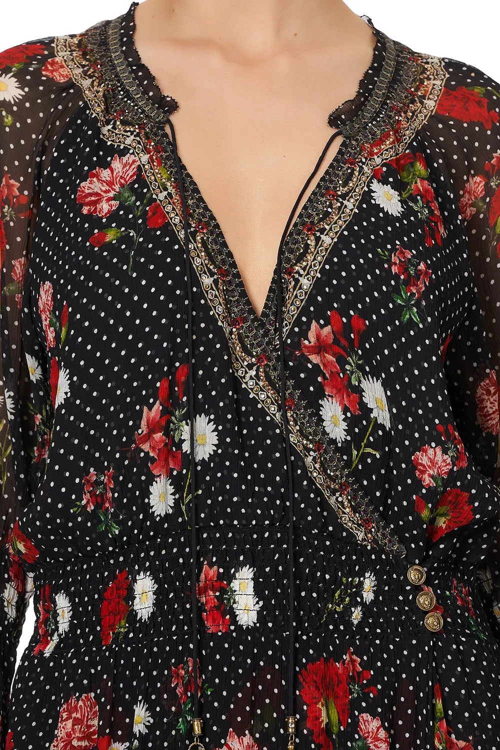 BLOUSON SLEEVE WRAP DRESS COASTAL PARISIENNE