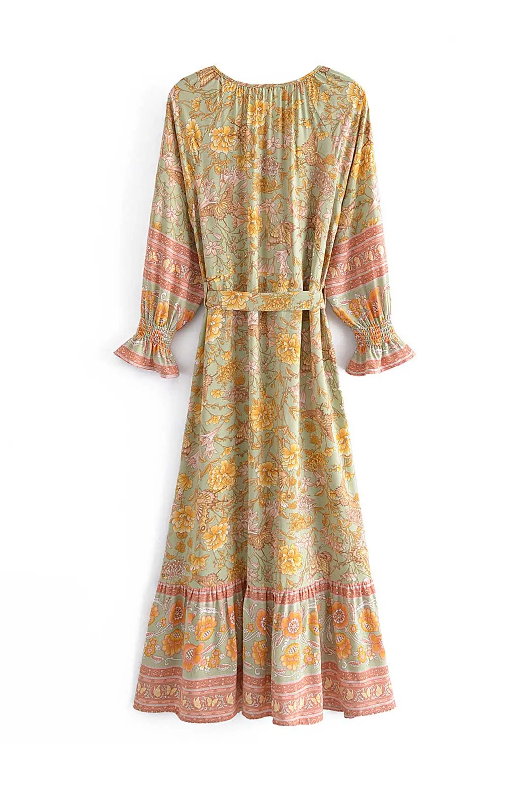 Boho Maxi Dress - Gown - Green Scilla - Bohemian Style - Flowy Summer Dress