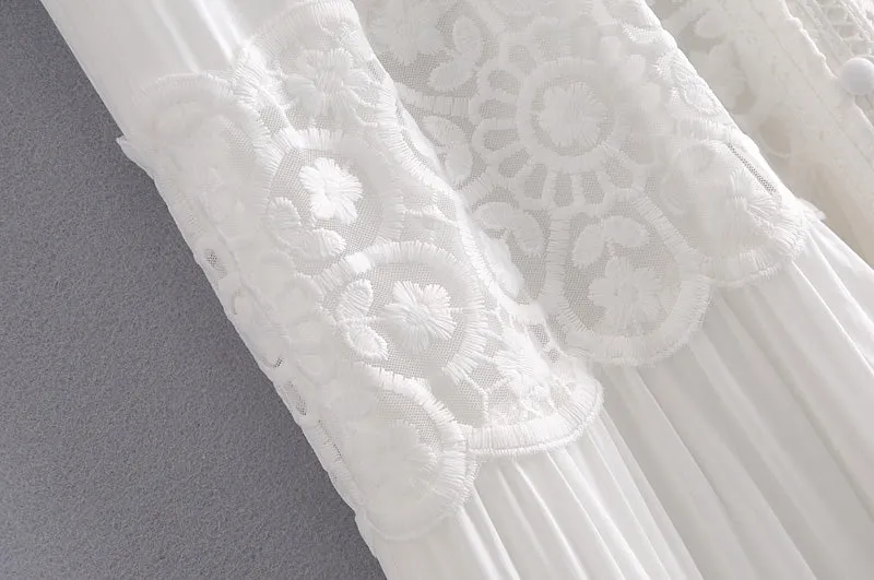 Boho Midi Dress, Embroidered Dress, Victoria White Lace