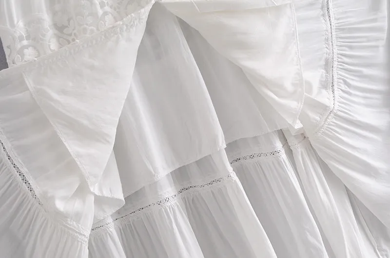 Boho Midi Dress, Embroidered Dress, Victoria White Lace