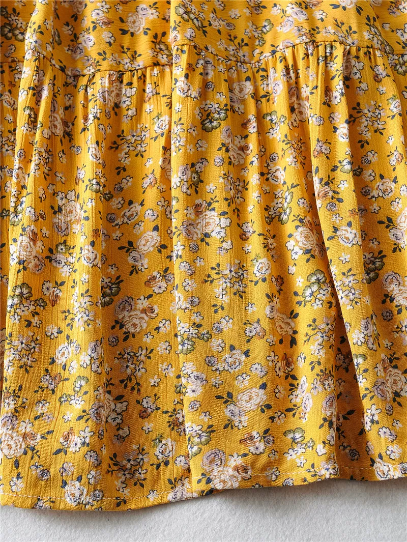 Boho Midi Dress, Off  Shoulder Smocked Dress, Yellow Daisy Garden