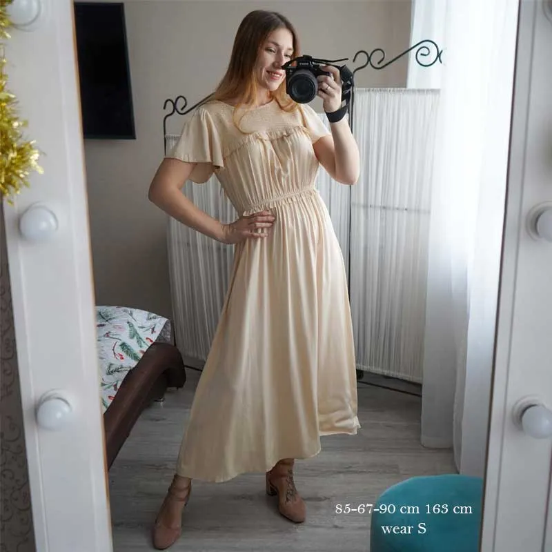Boho Midi Dress, Ruffle Grace in Blue