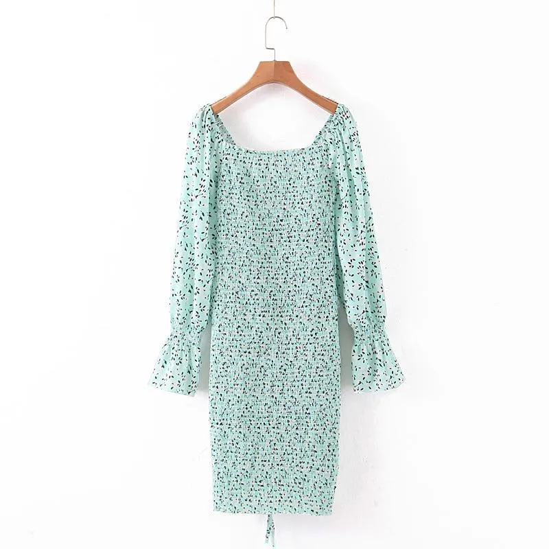Boho Midi Dress, Smocked Dress, Baby Blue