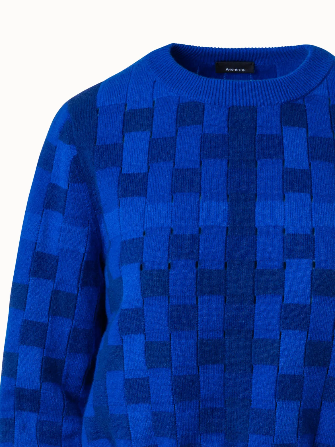 Braided Knit Sweater in Cashmere Wool Blend
