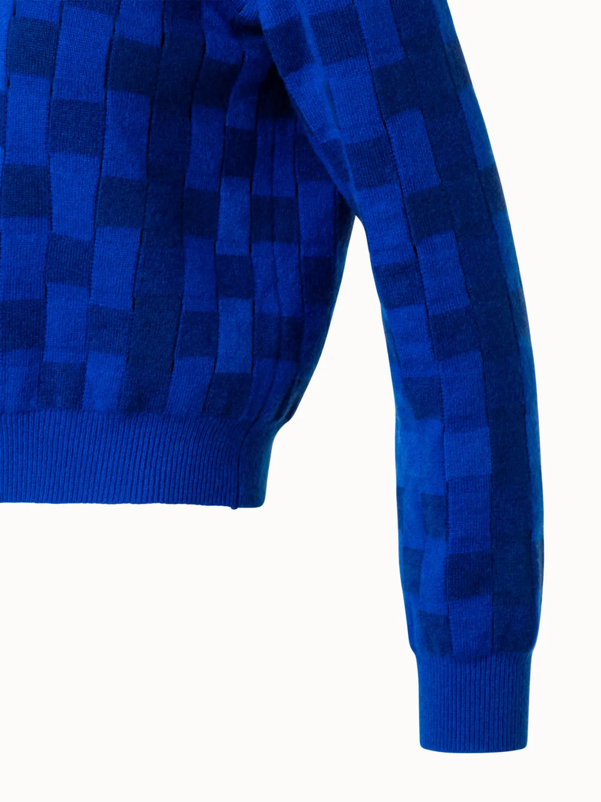 Braided Knit Sweater in Cashmere Wool Blend