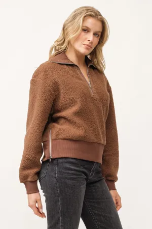 BRIAR HALF ZIP SWEATER BROWN BEAR