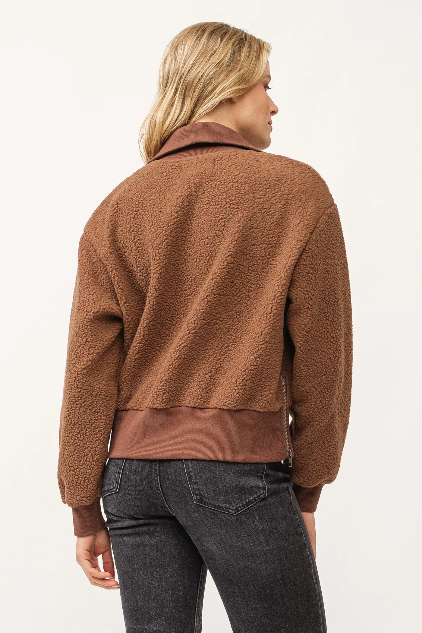 BRIAR HALF ZIP SWEATER BROWN BEAR