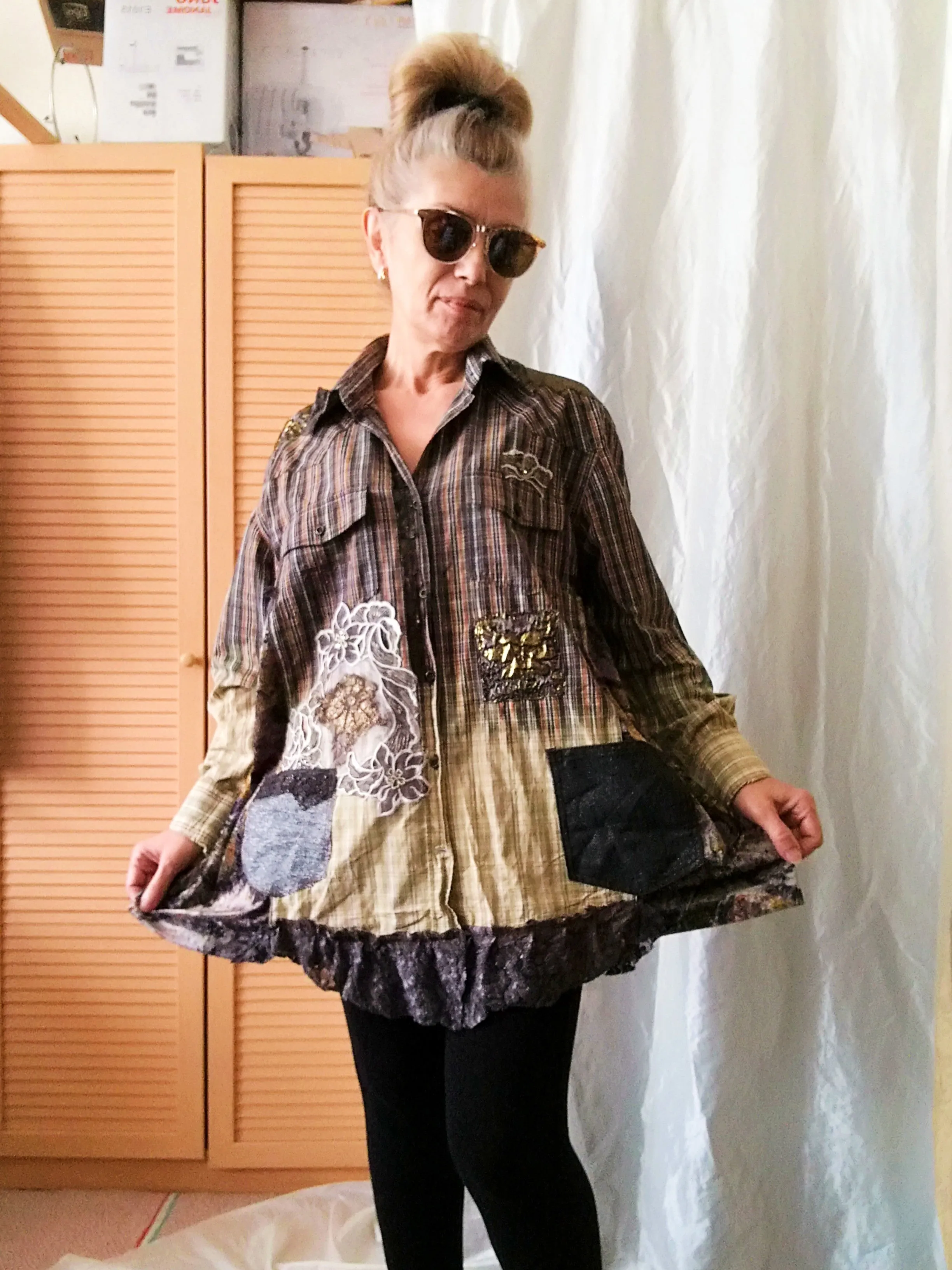 Brown Jacket Dress,XL Long Shirt Dress