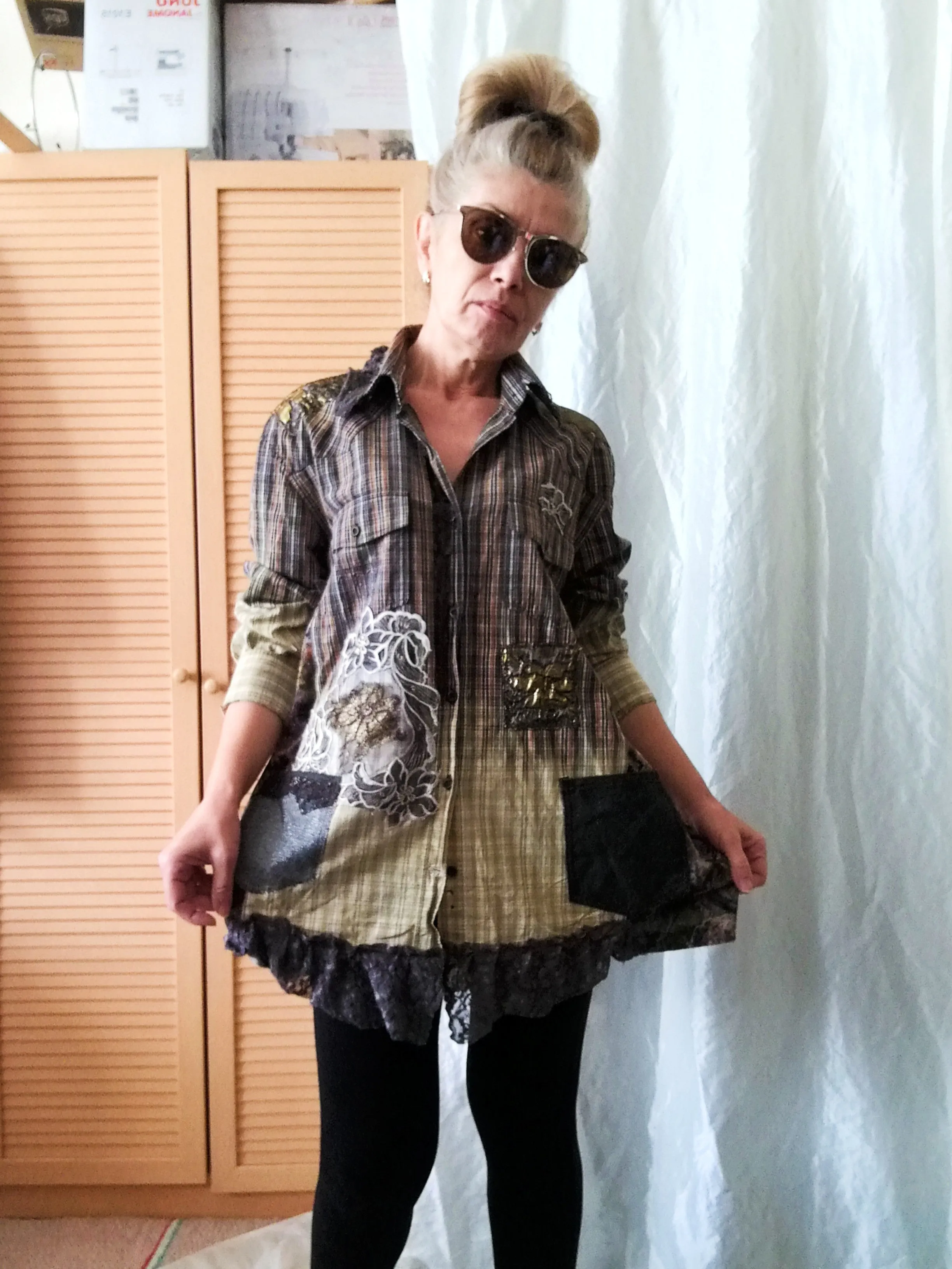 Brown Jacket Dress,XL Long Shirt Dress