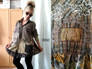 Brown Jacket Dress,XL Long Shirt Dress