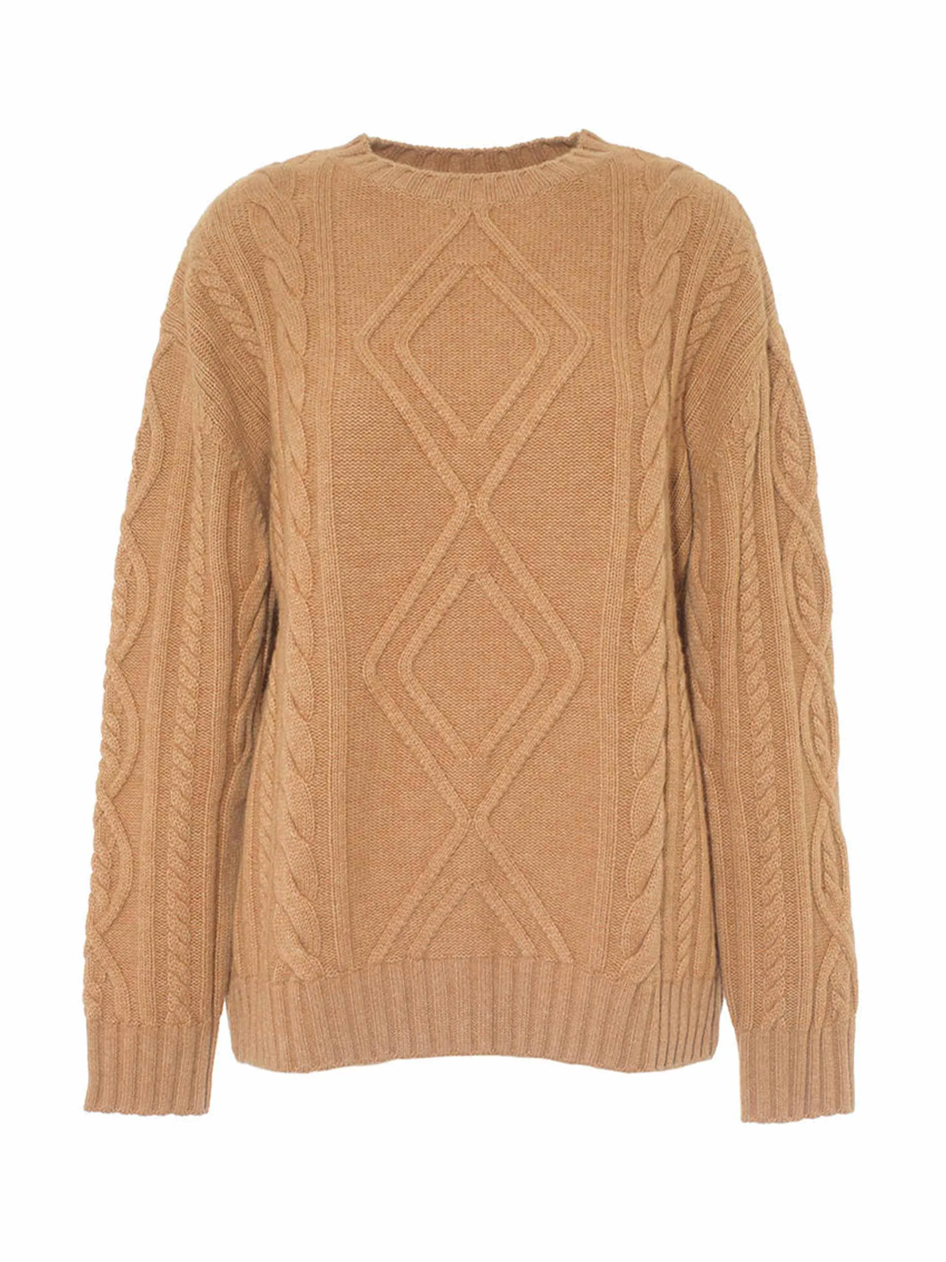 Camel oversized cashmere jumper