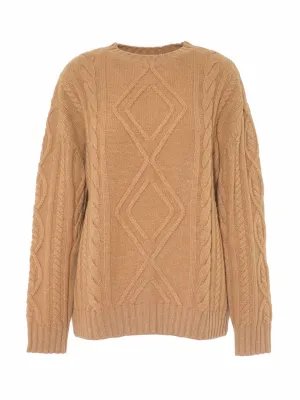 Camel oversized cashmere jumper