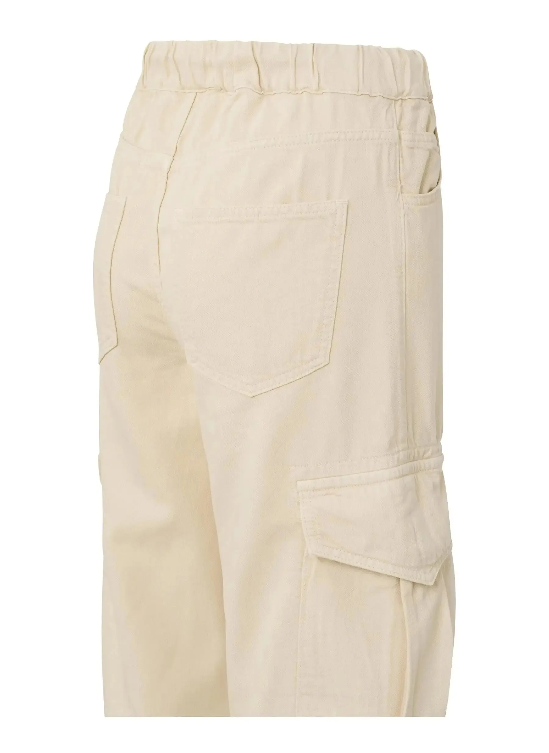 Cargo Denim Trousers - Beige