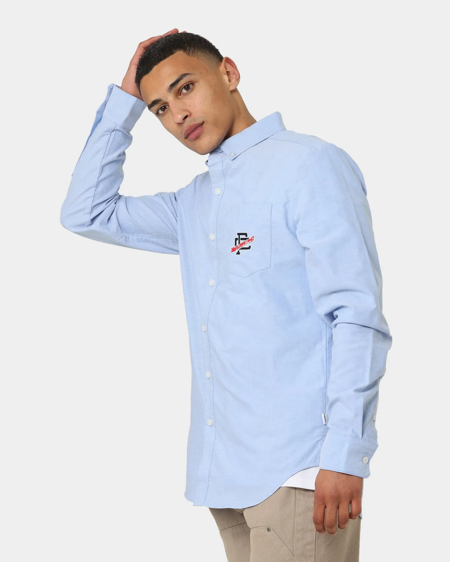 Carre Team Paris Long Sleeve Button Up Shirt Light Blue