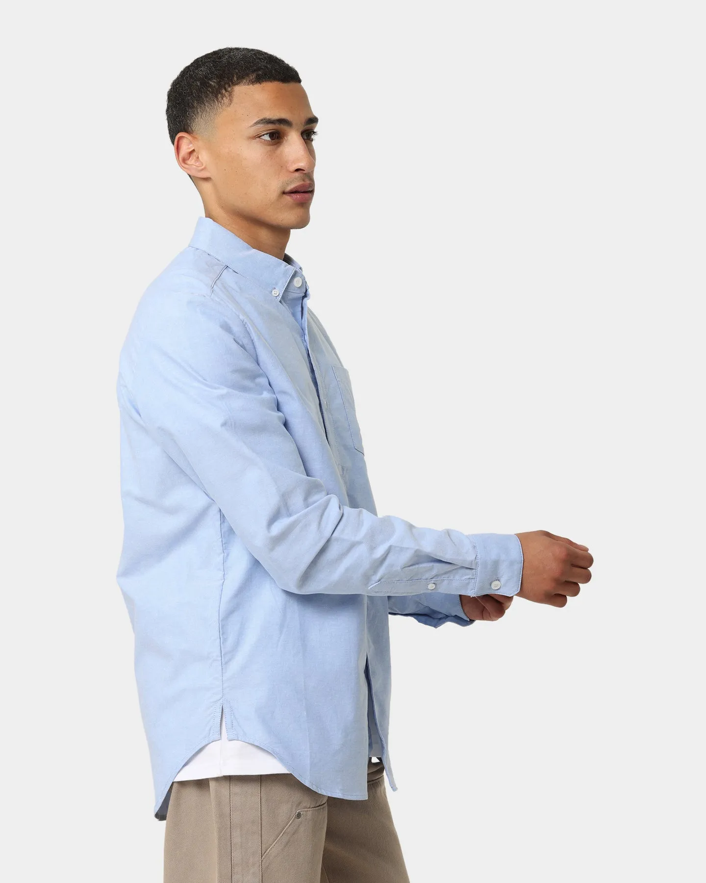 Carre Team Paris Long Sleeve Button Up Shirt Light Blue