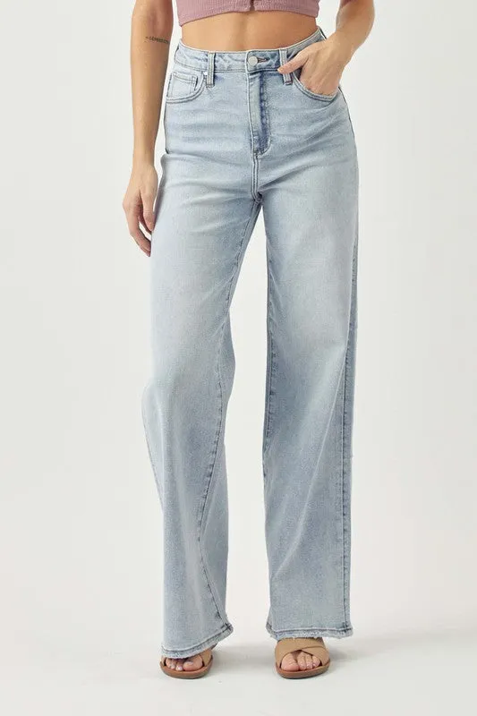 Carrie Wide Leg High Waist Light Wash Jeans