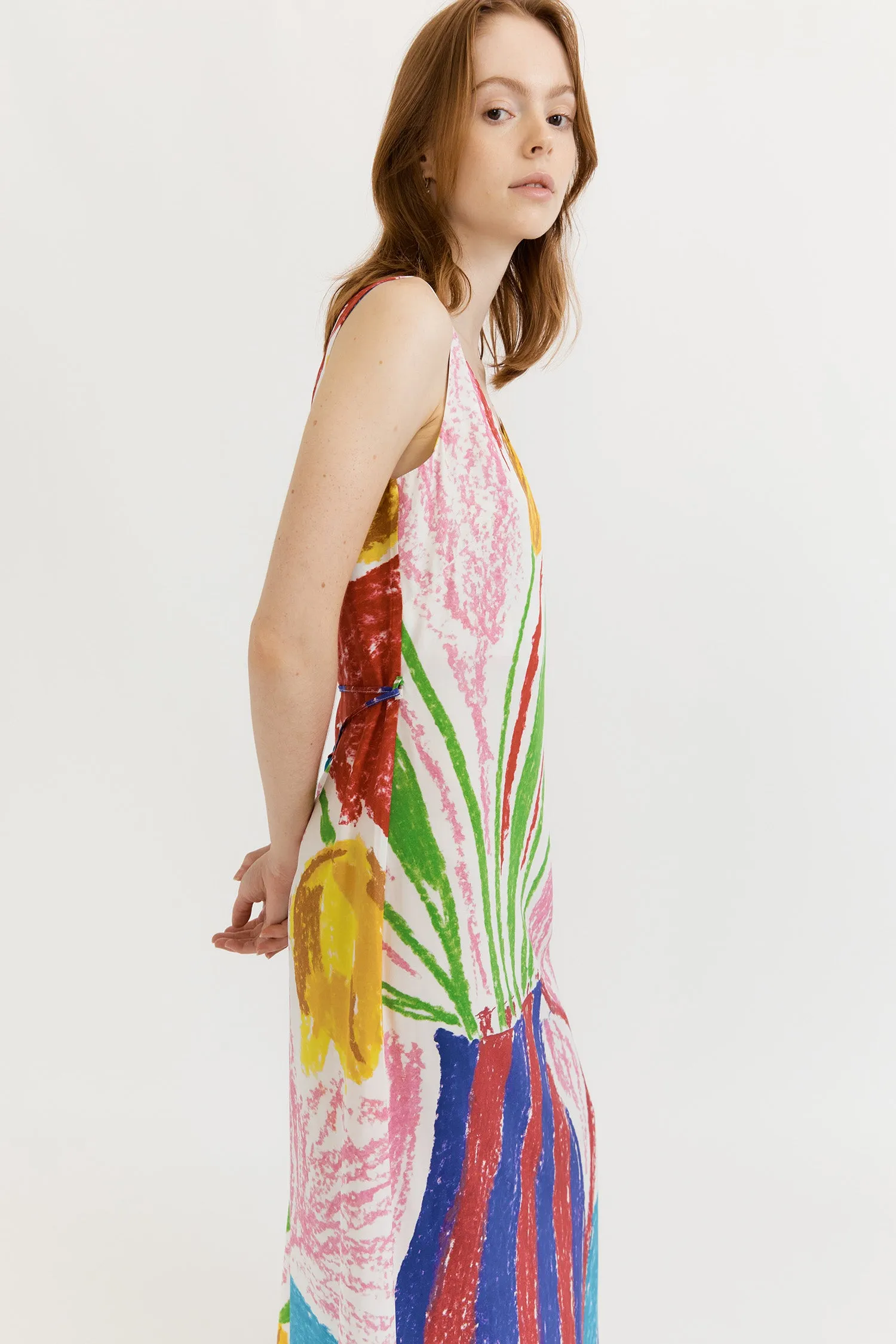 CLEMENTINE V-NECK MAXI DRESS- PLACEMENT PRINT