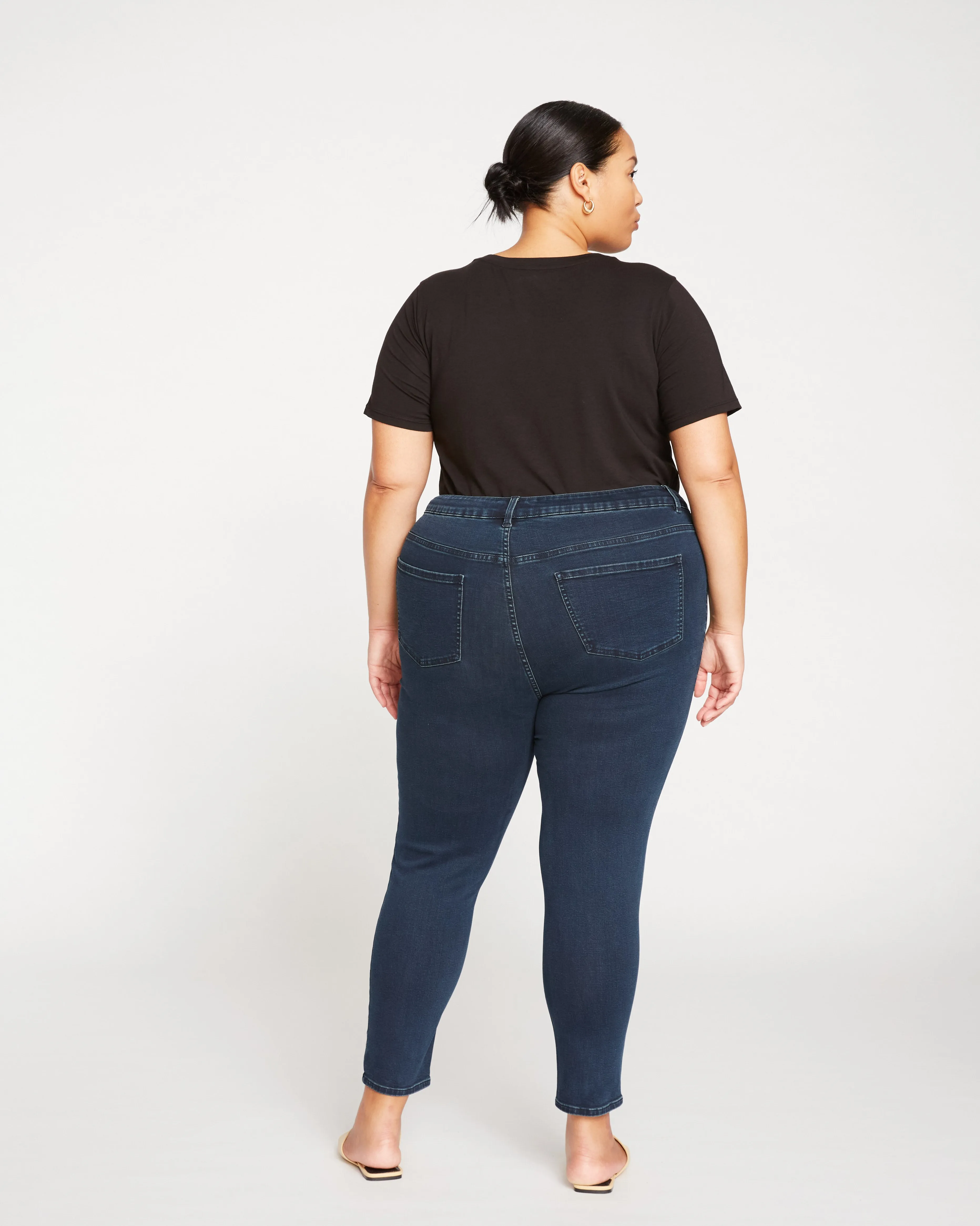 Debbie High Rise Seam Skinny Jeans - Dark Indigo