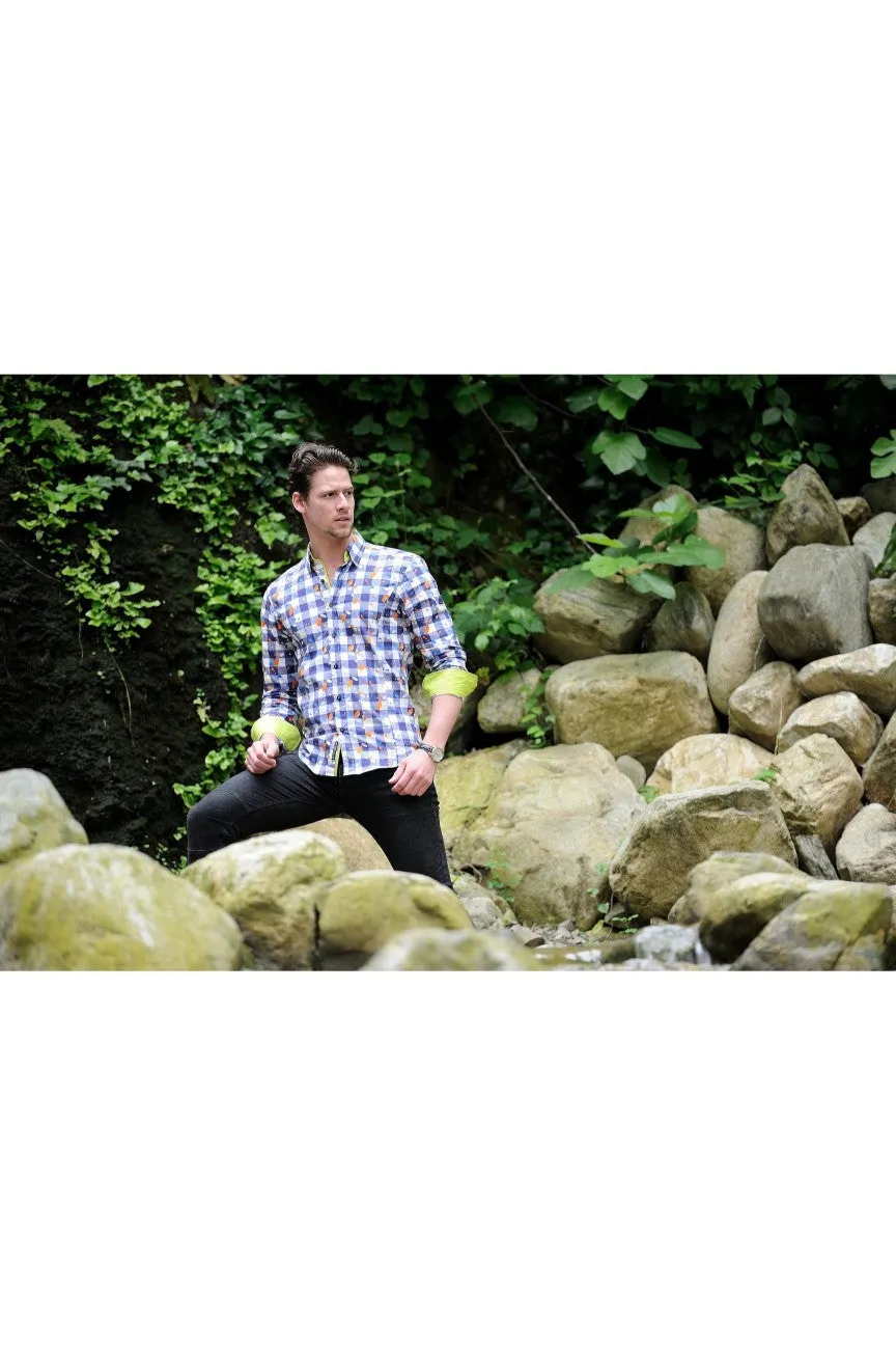 DIGITAL PAINT SHIRT W/ SOLID TRIM