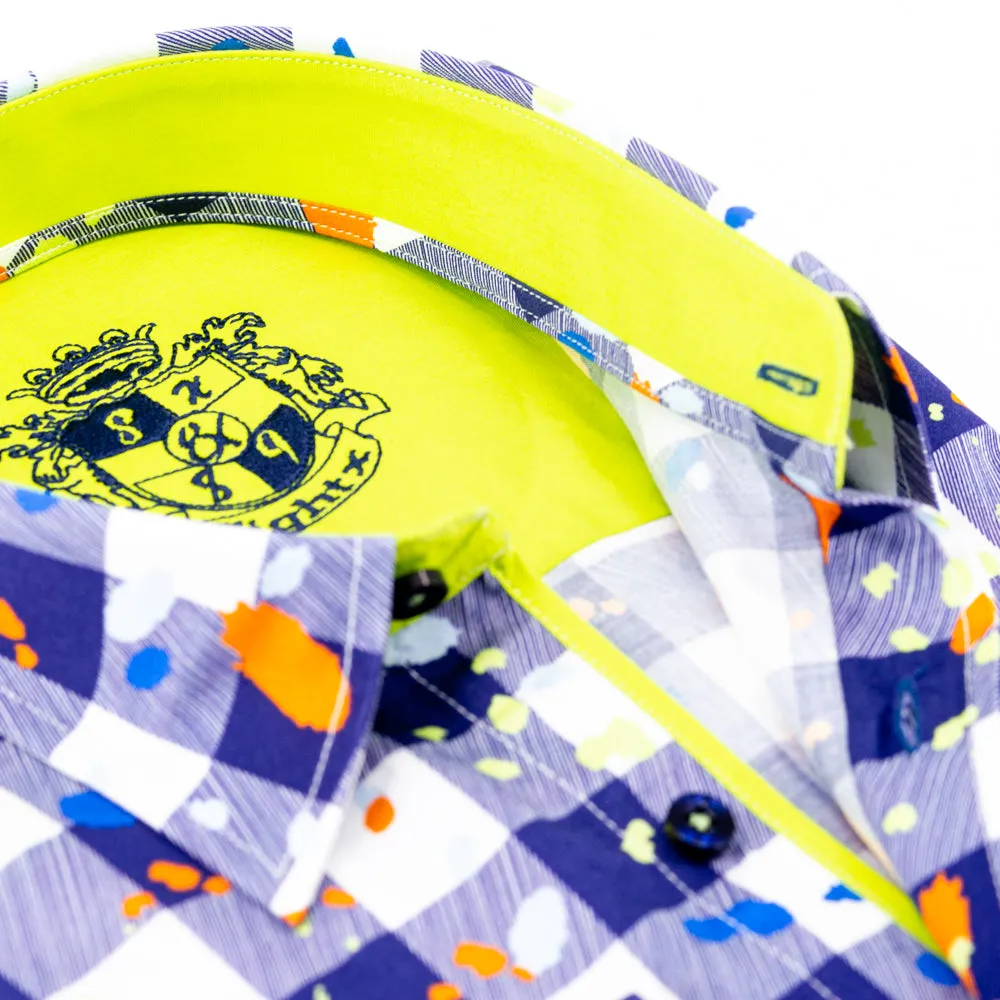 DIGITAL PAINT SHIRT W/ SOLID TRIM