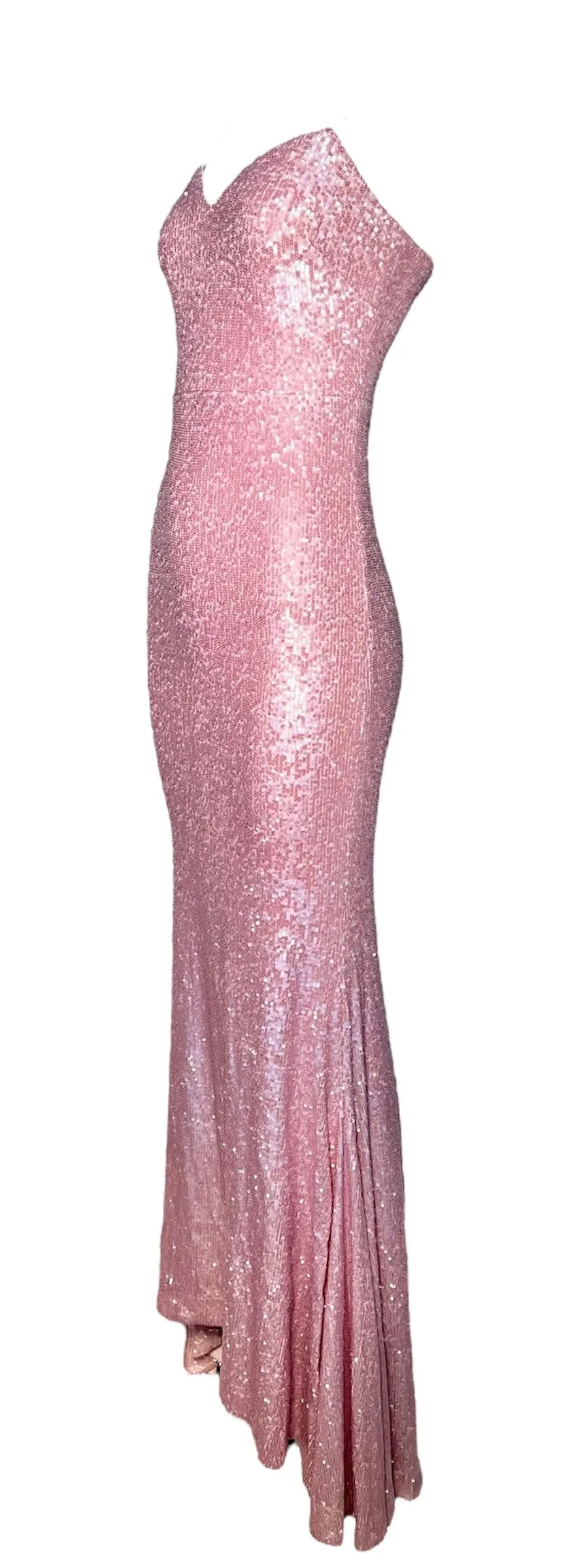 Donna Karan 2000's Pink Sequin Strapless Gown, NWT