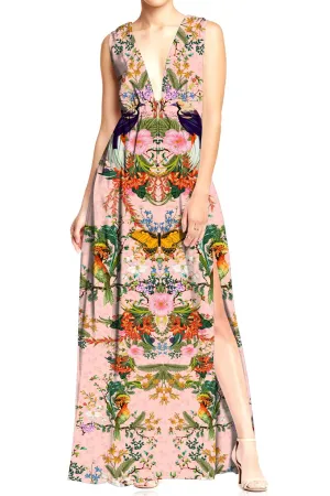 Flower Print Long Maxi Dress