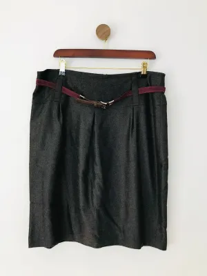 Gil Bret Women's High Waisted Pleated A-Line Skirt | UK16 | Brown