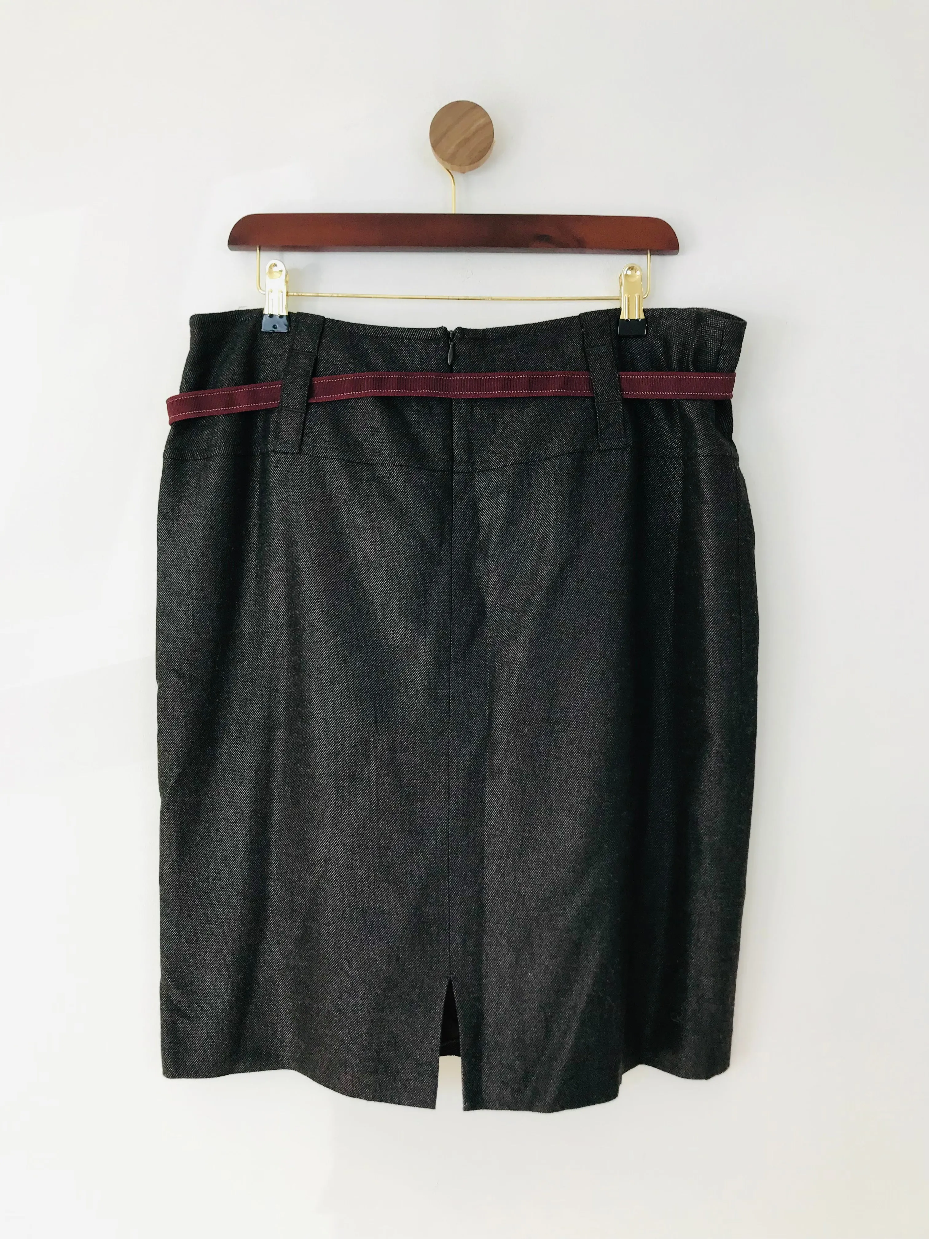 Gil Bret Women's High Waisted Pleated A-Line Skirt | UK16 | Brown