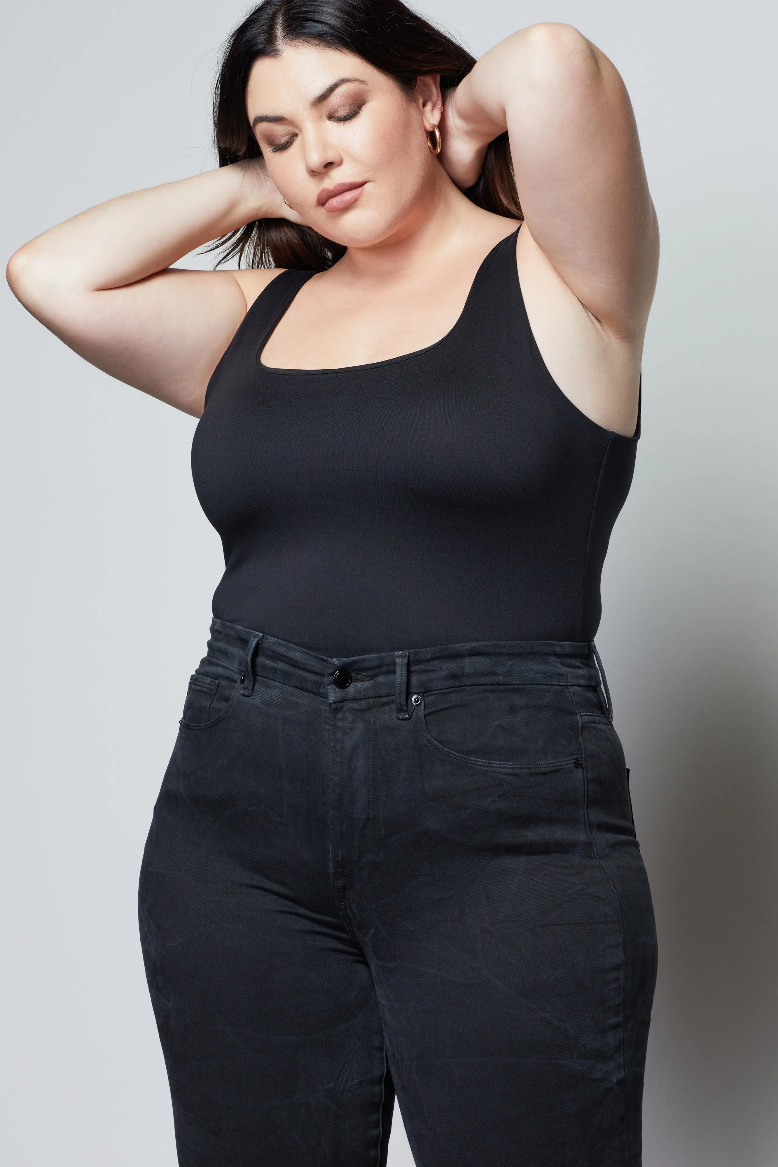 GOOD WAIST CROP W/ RAW EDGE | BLACK091