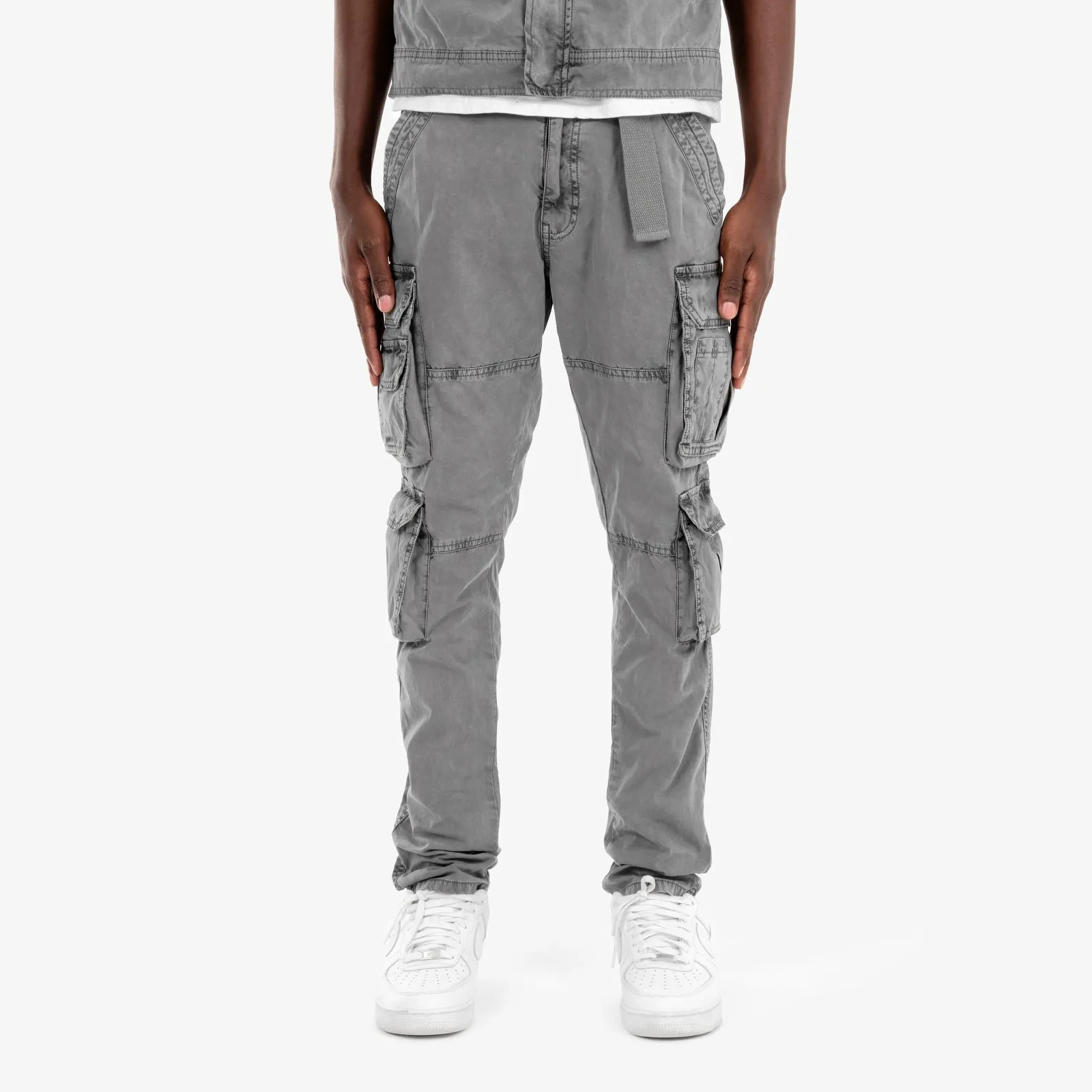 GRAY CARGOS W/ BELT