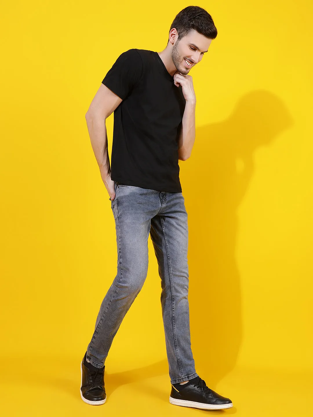 Grey Skinny Fit Denim Jeans