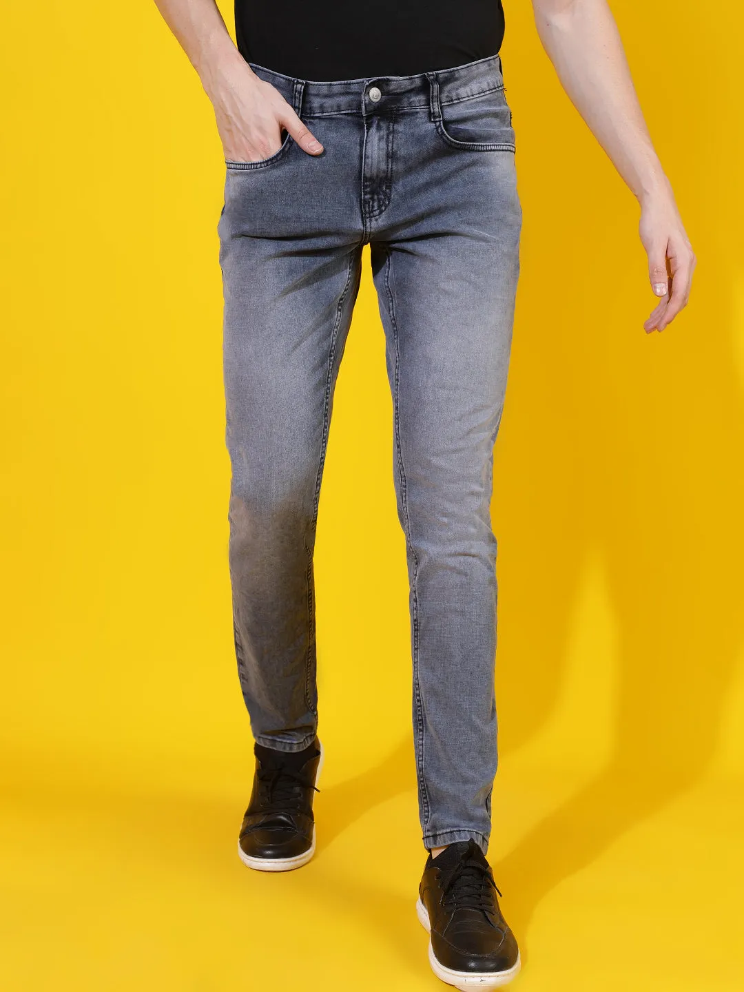 Grey Skinny Fit Denim Jeans