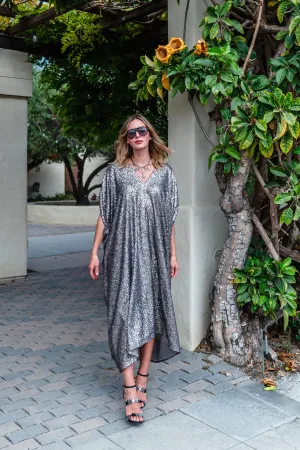 Gunmetal Nouveau Sequin Caftan