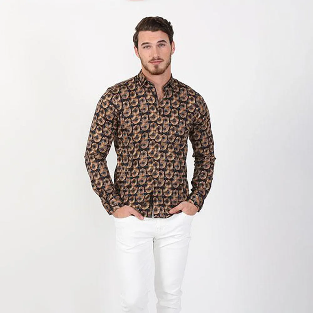 Hamsa Print Button Down Shirt