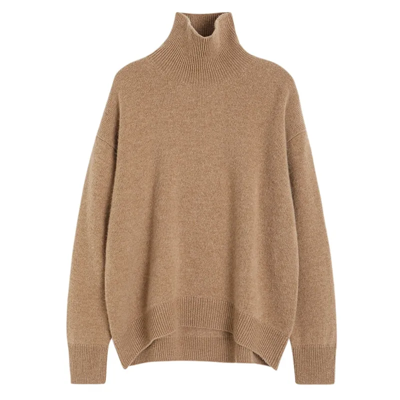 High Collar Women's Cashmere Sweater