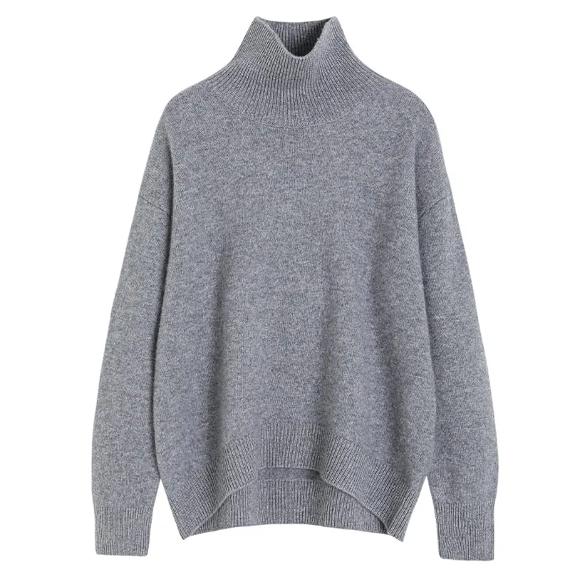 High Collar Women's Cashmere Sweater