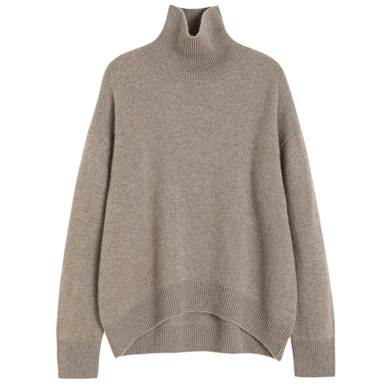 High Collar Women's Cashmere Sweater