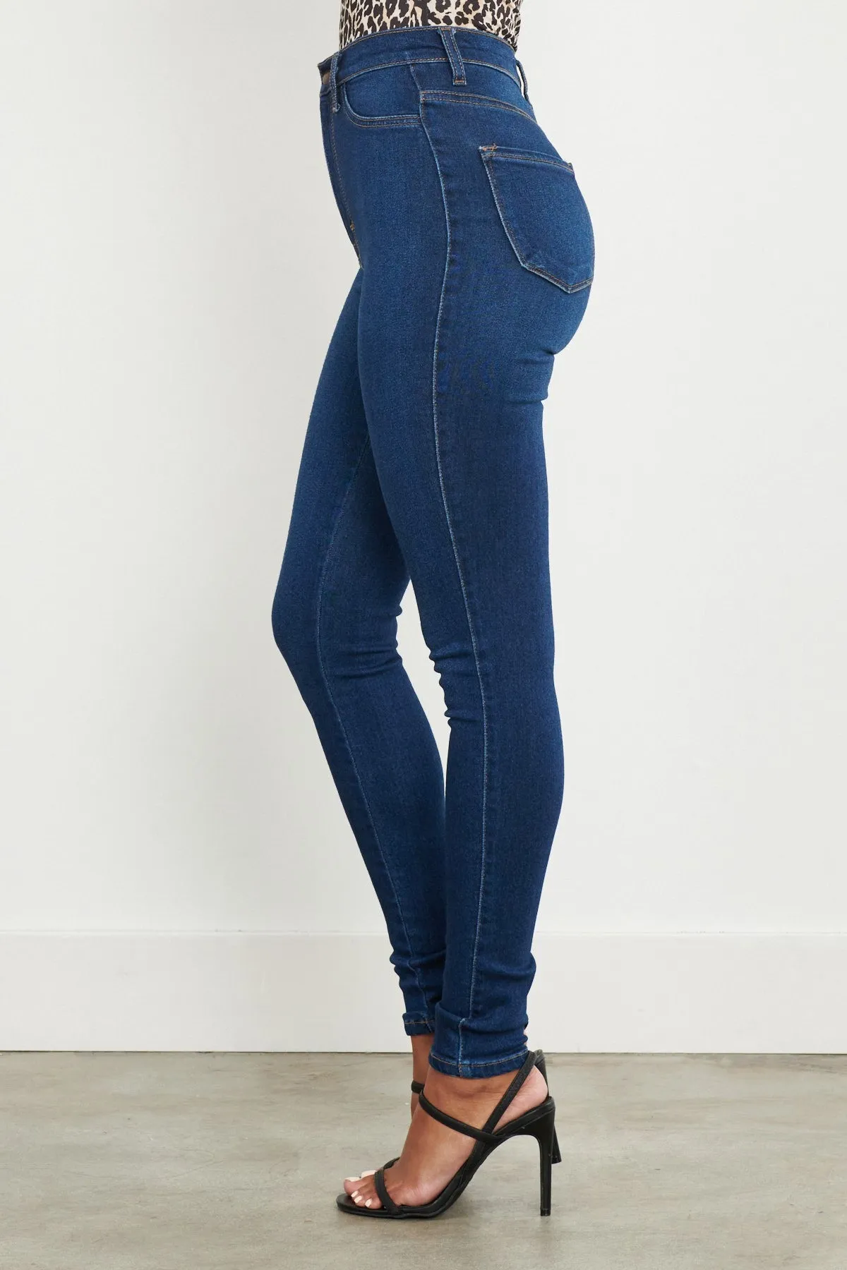 High Waisted Cozy Vibrant Skinny Jeans