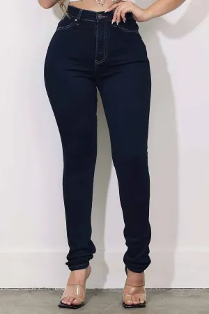 High Waisted Cozy Vibrant Skinny Jeans