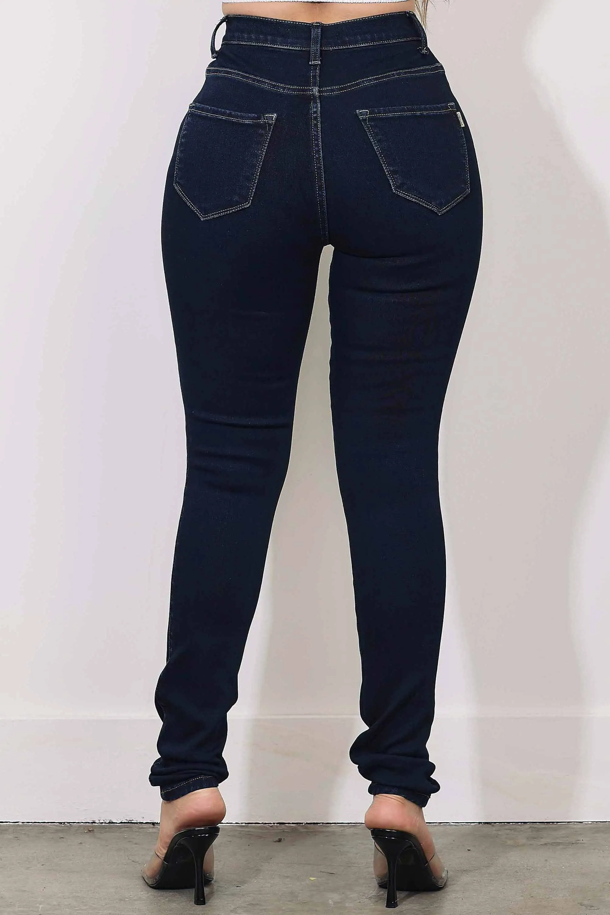 High Waisted Cozy Vibrant Skinny Jeans
