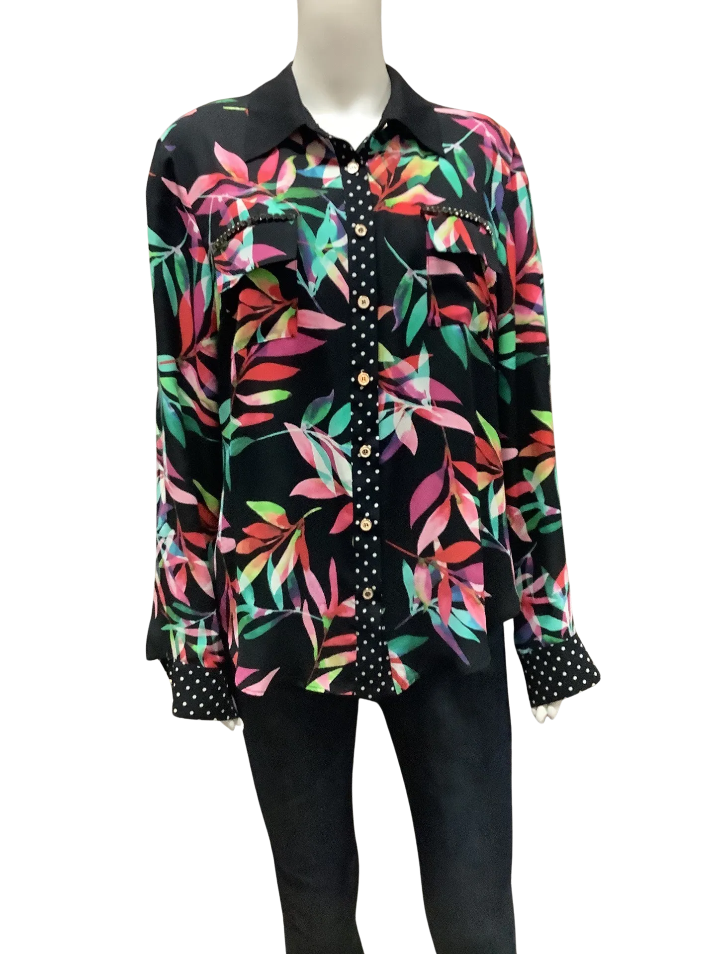 Joseph Ribkoff Women's Shirt Leaf Print Size: 14