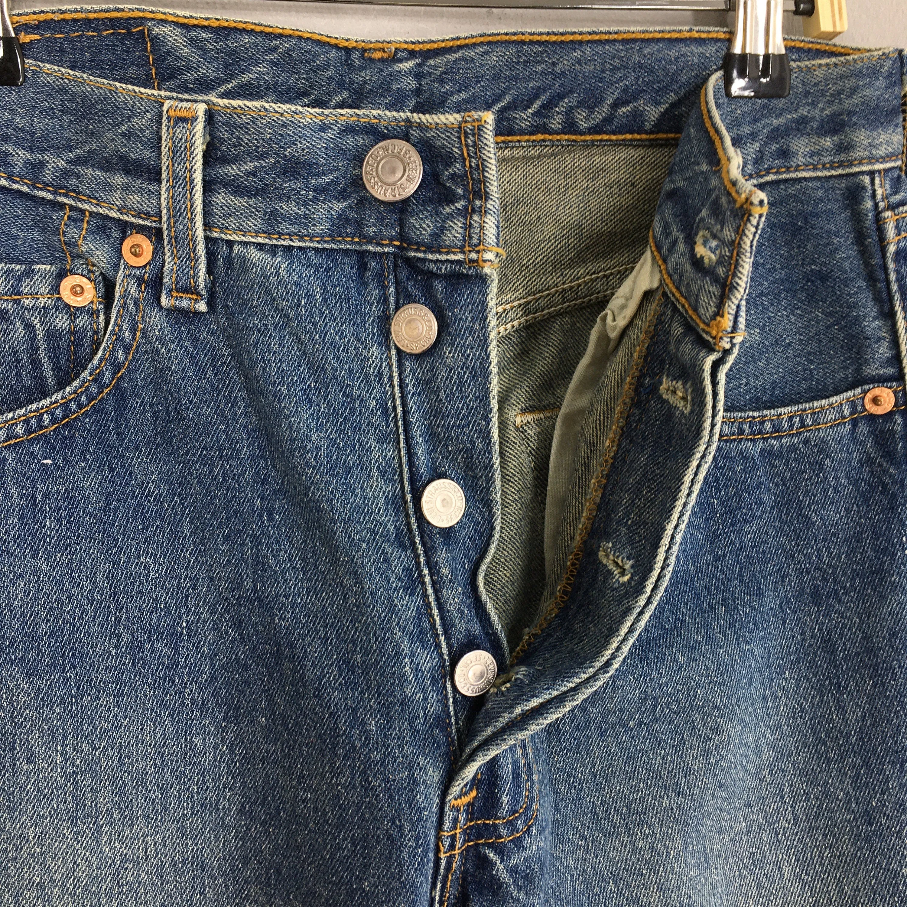 Levi's 501 Faded Blue Jeans Stonewash Size 27x28